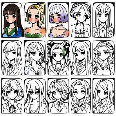 girls that look diffrent anime