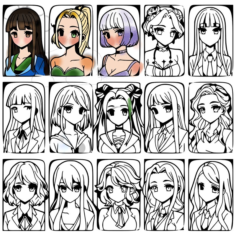 girls that look diffrent anime