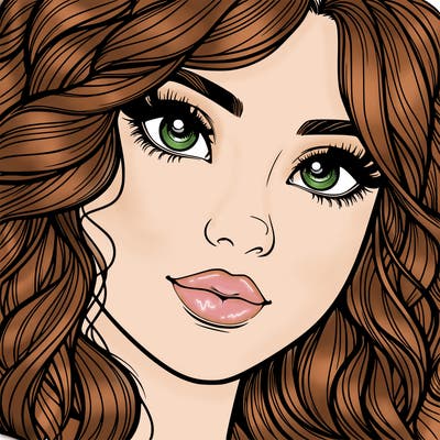 beautiful realistic girl close up to the camera with wavy hair,