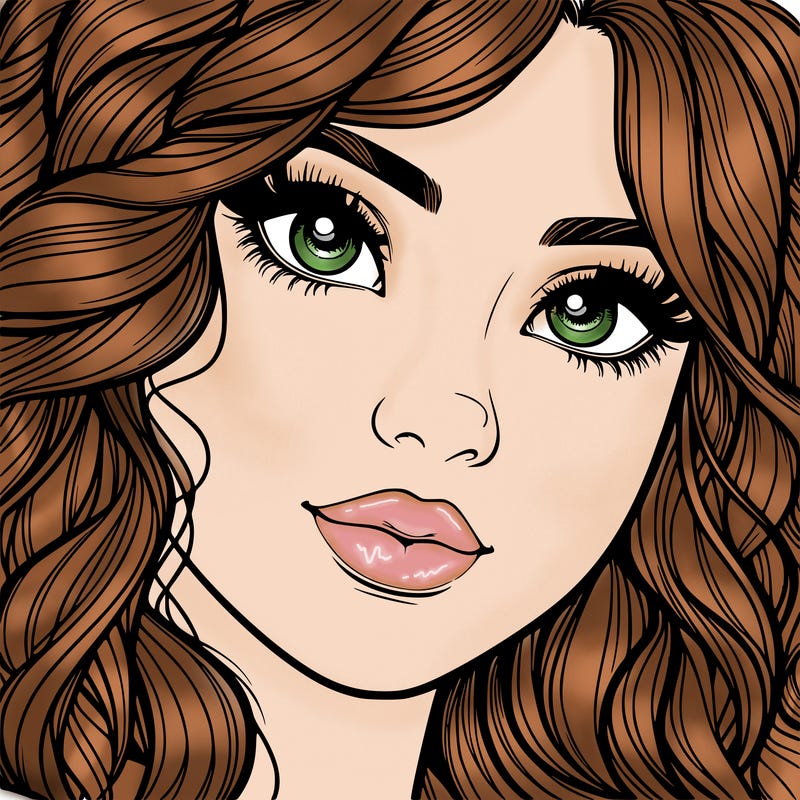 beautiful realistic girl close up to the camera with wavy hair,