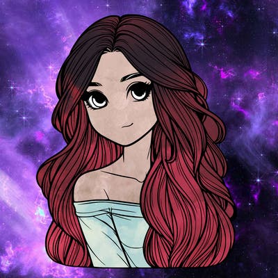 realistic girl with long hair