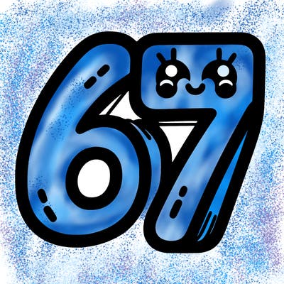 the numbers 67