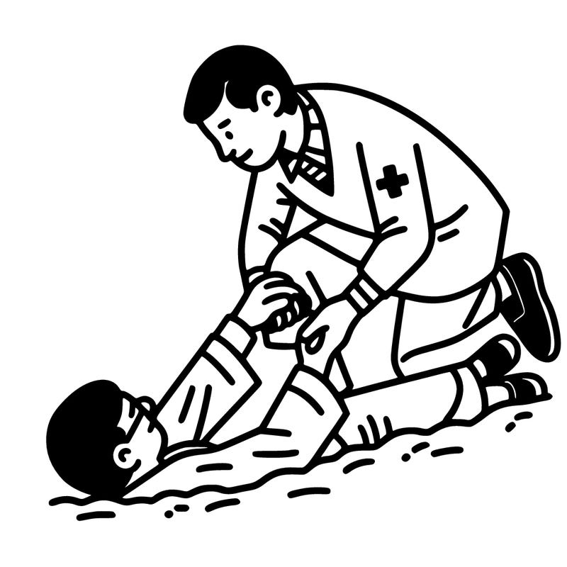 a person helping another person get up from ground