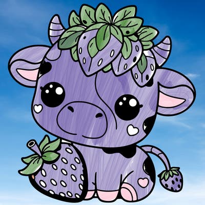 cute strawberry cow