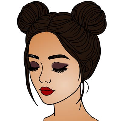 woman with hair buns