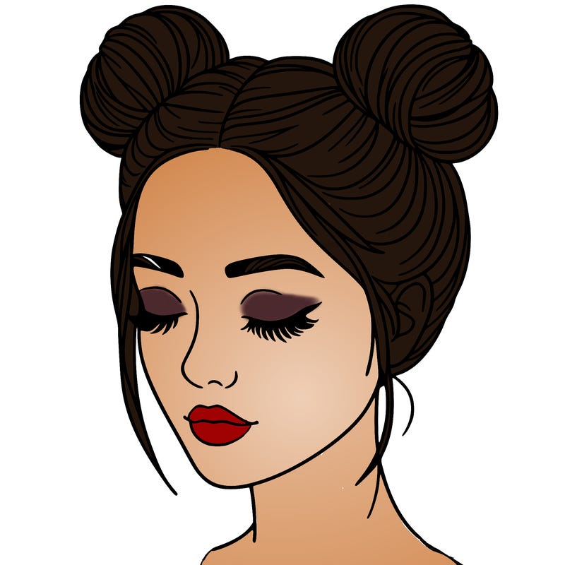 woman with hair buns