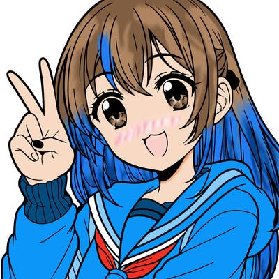 anime girl doing peace sign