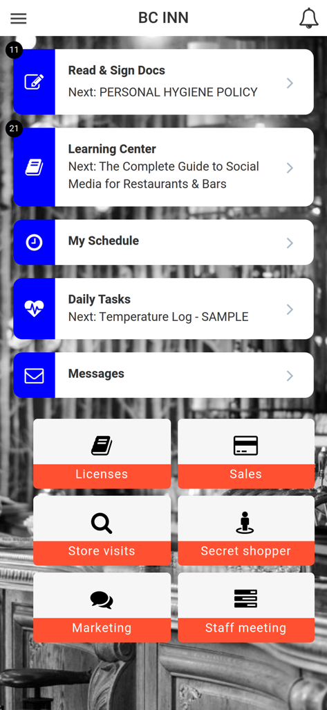 Interface of the Better Chains Management app featuring task logs and management tools