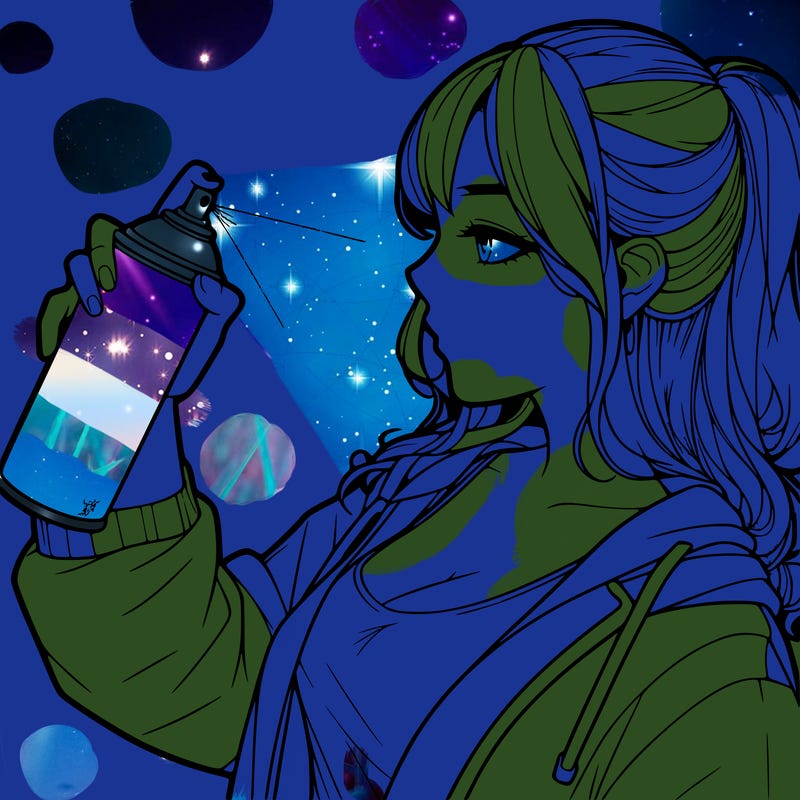 a realistic girl spray, painting