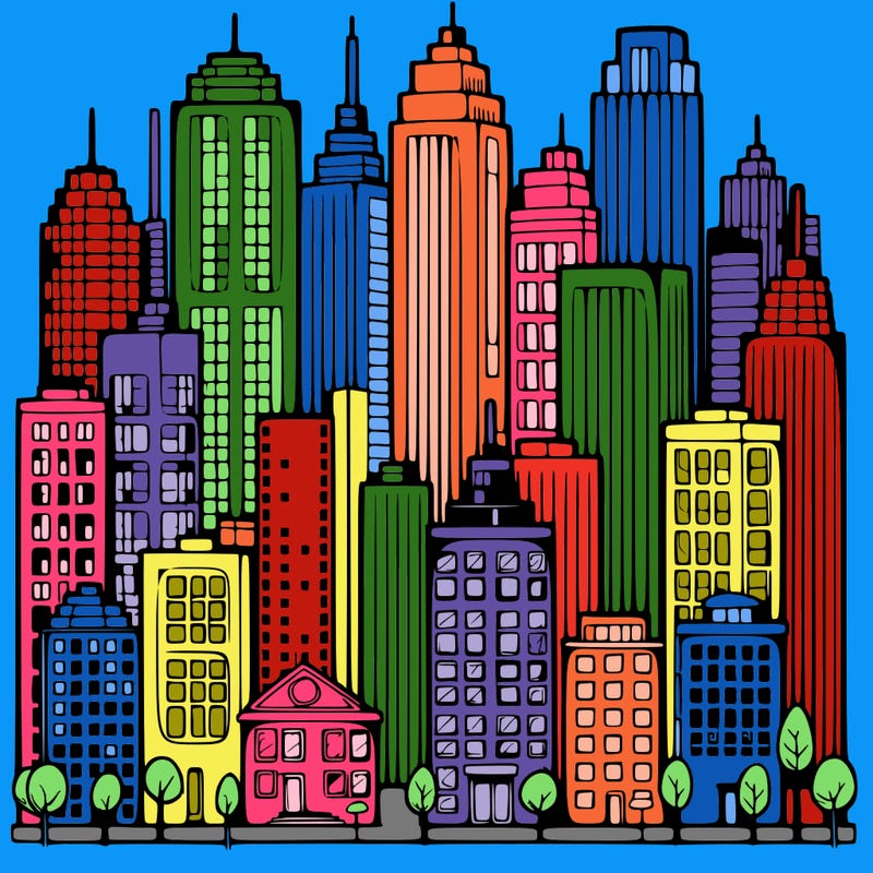 a city with skyscrapers