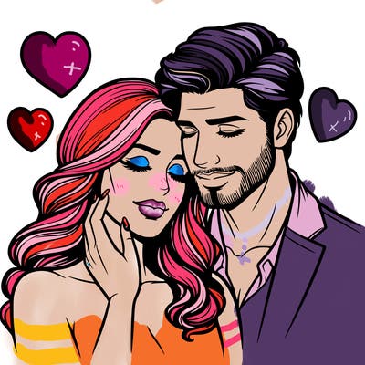 man and woman in love realistic