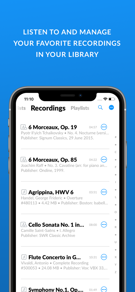 IMSLP - List of classical music recordings in the IMSLP app library