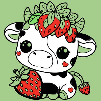 cute strawberry cow