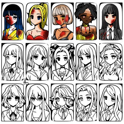 girls that look diffrent anime