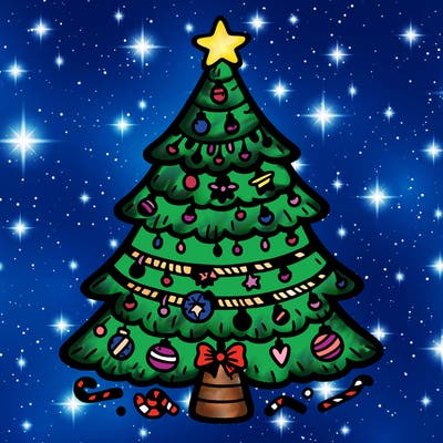 christmas tree with lots of details