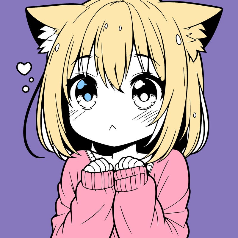 shy anime catgirl