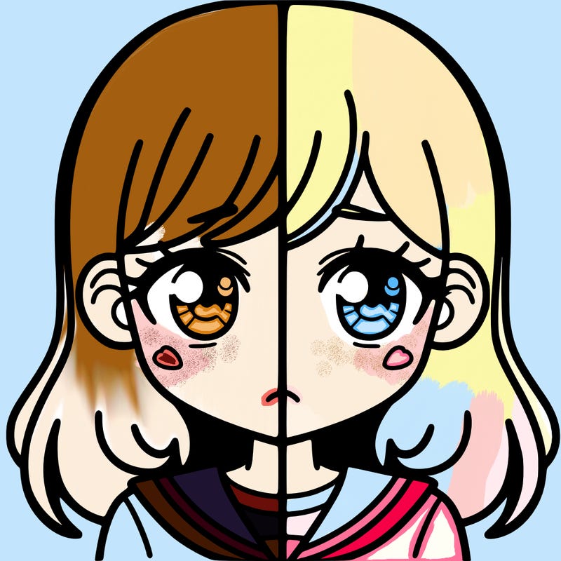 a split of a girl