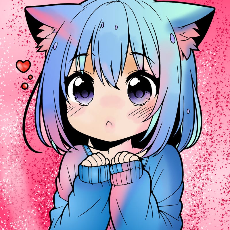 shy anime catgirl