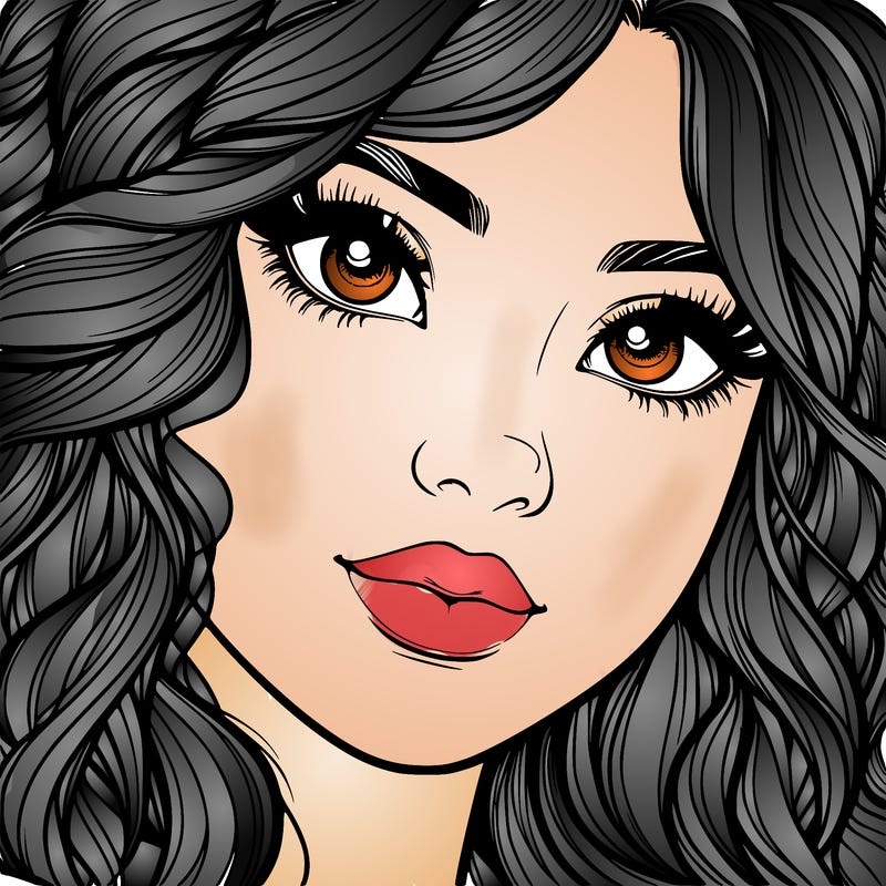 beautiful realistic girl close up to the camera with wavy hair,