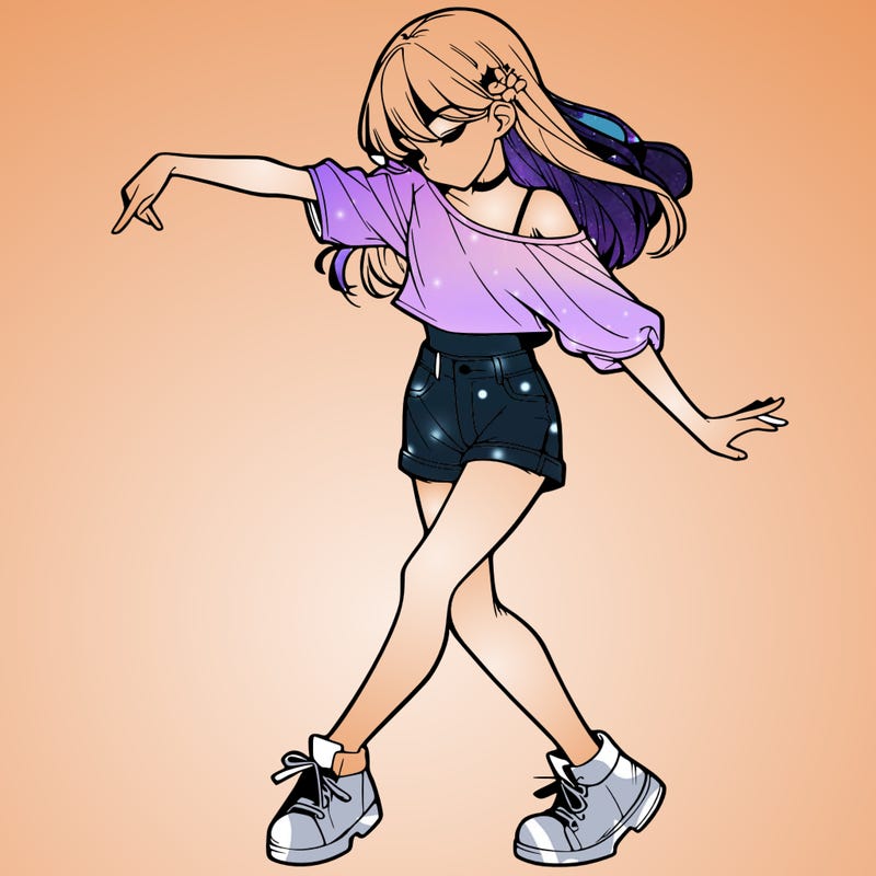 realistic girl danceing
