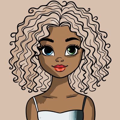 woman with curly hair