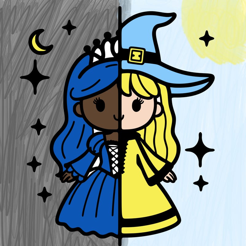 split princess and witch