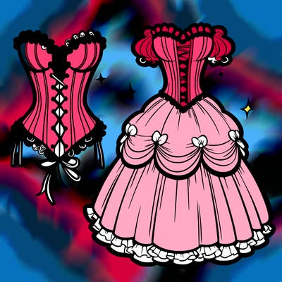 corset and big dress