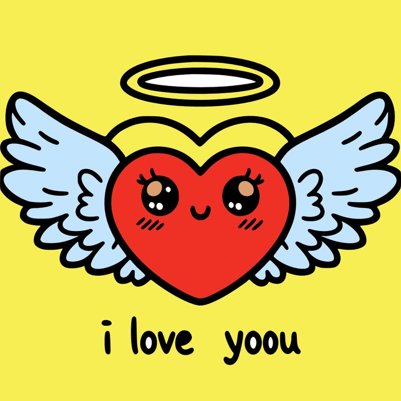 i love you with a heart with wings