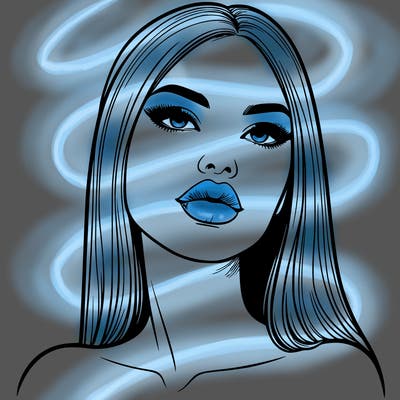 realistic woman with full lips