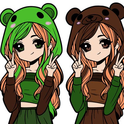 teen girl in animal costume