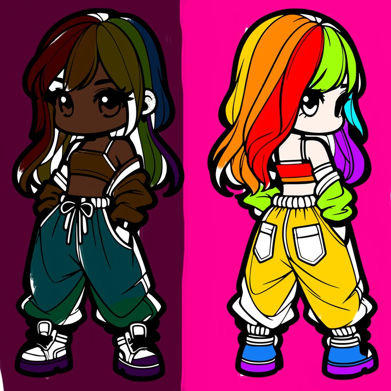 girl in crop top and baggy pants