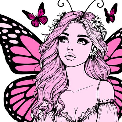 butterfly fairy realistic girl