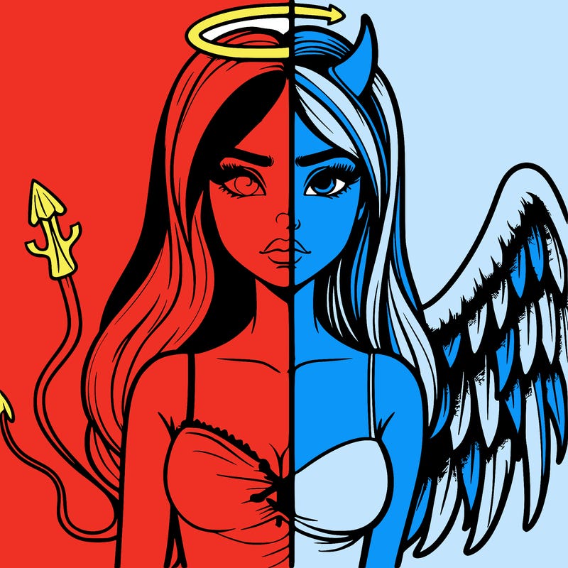 devil vs angel realistic girl