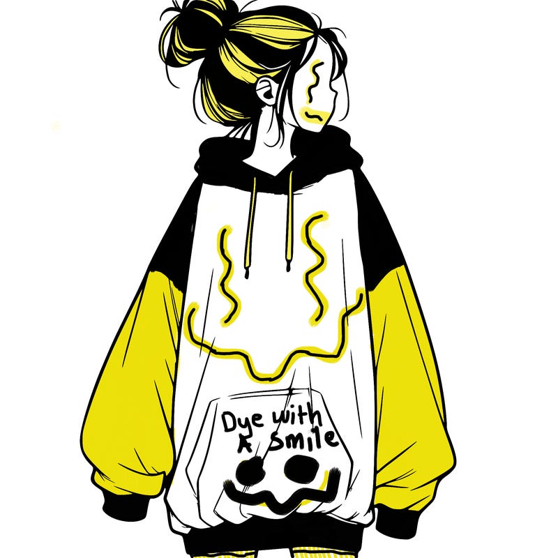 realistic girl with a oversized sweatshirt on and a bun