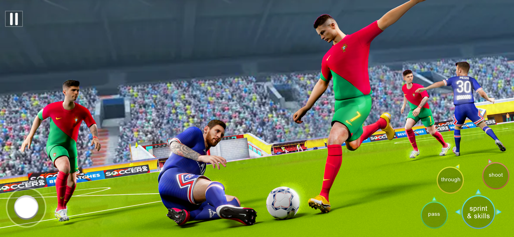 Action scene from Soccer Super Goalkeeper 3D mobile game