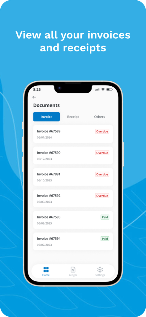 Mobile screen showing digital invoices and payment statuses in the MRI Property Tree Connect app.