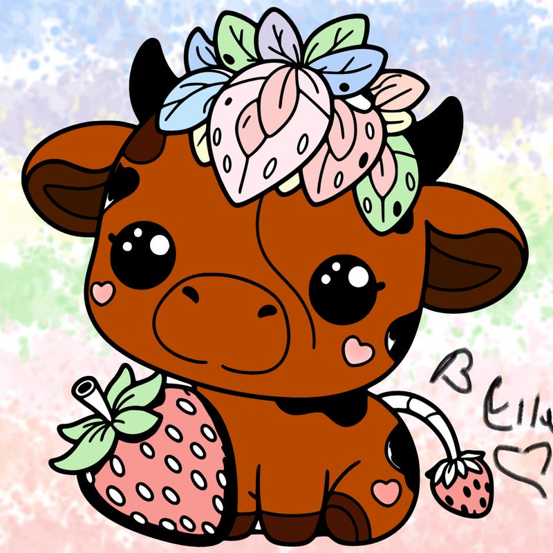 cute strawberry cow