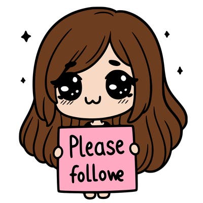 a girl holding  a sign  saying please  follow  me