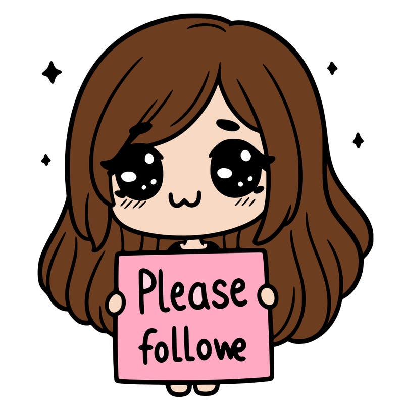 a girl holding  a sign  saying please  follow  me