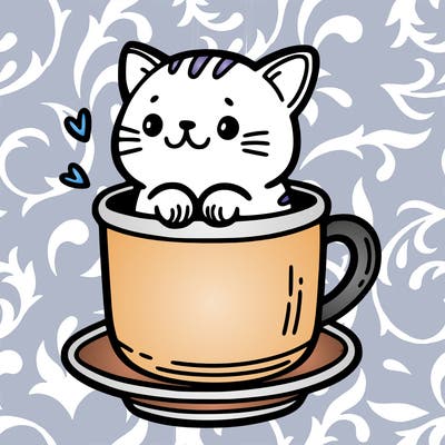 a  cat in a cup