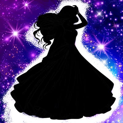 realistic woman with dress flowing in the wind