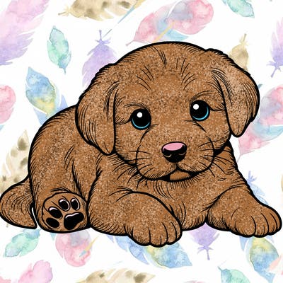 a cute realistic puppy