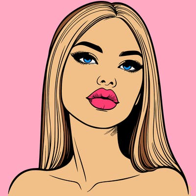 realistic woman with full lips