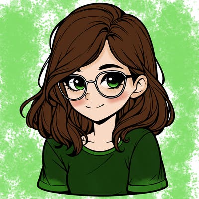 realistic girl with glasses