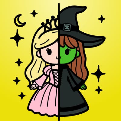 split princess and witch