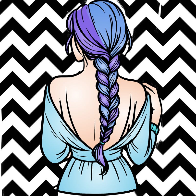 woman turning her back with a braid