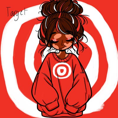 girl with baggy sweatshirt and messy bun