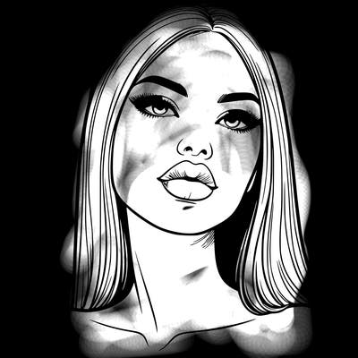 realistic woman with full lips