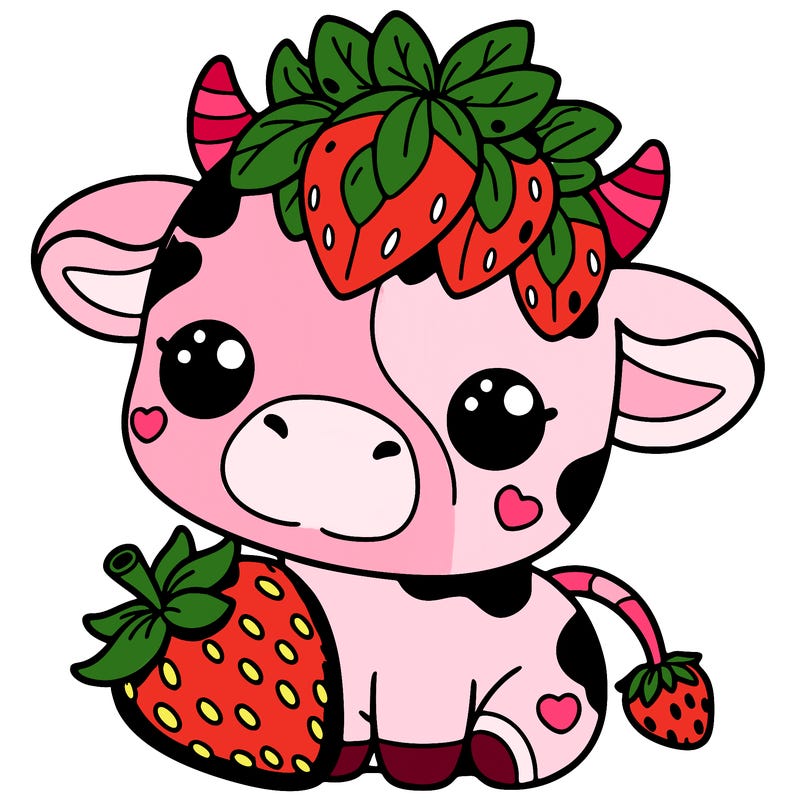 cute strawberry cow