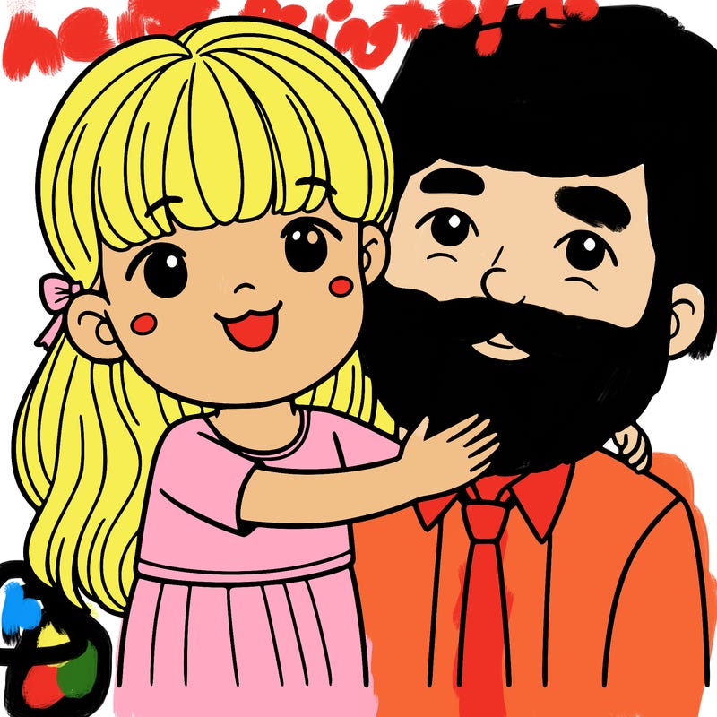 happy father’s day with a girl